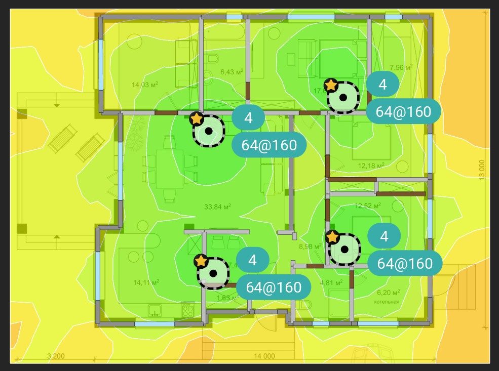 Пример радиоплана Wi‑Fi